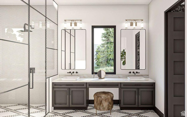 1478 S 920 E, Salem, UT 84653 - bathroom featuring double vanity and a stall shower