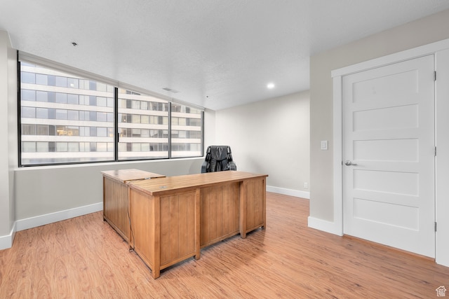 44 W Broadway S Unit 1205S, Salt Lake City, UT 84101 - office featuring light hardwood / wood-style floors and a textured ceiling