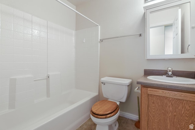 948 W 540th St S, Tooele, UT 84074 - full bath featuring toilet, vanity, bathing tub / shower combination, and tile patterned flooring