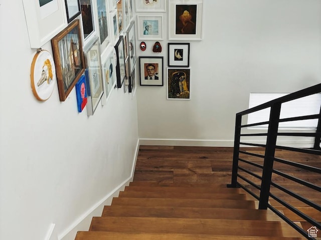 15224 S Tall Woods Dr, Draper Ut Cnty, UT 84020 - staircase featuring wood finished floors and baseboards