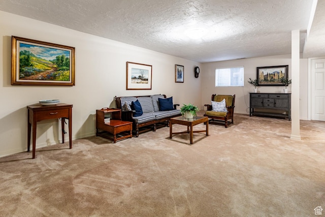 6435 S 1610 E, Murray, UT 84121 - carpeted living room with a textured ceiling and baseboards