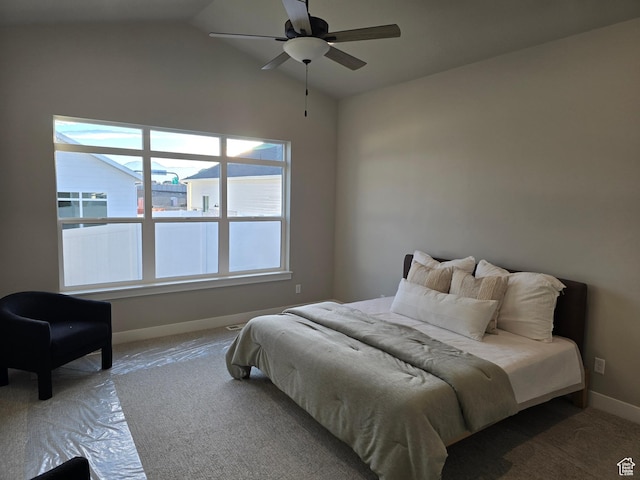 10798 S Haven Landing Dr, South Jordan, UT 84095 - carpeted bedroom featuring ceiling fan and vaulted ceiling