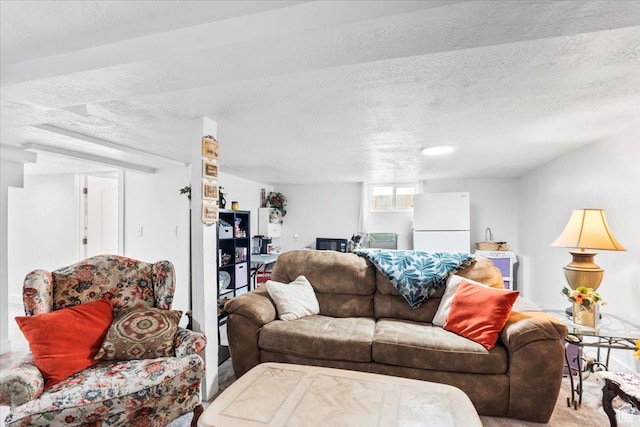 2034 S Laine Ave E, Ogden, UT 84401 - carpeted living area featuring a textured ceiling