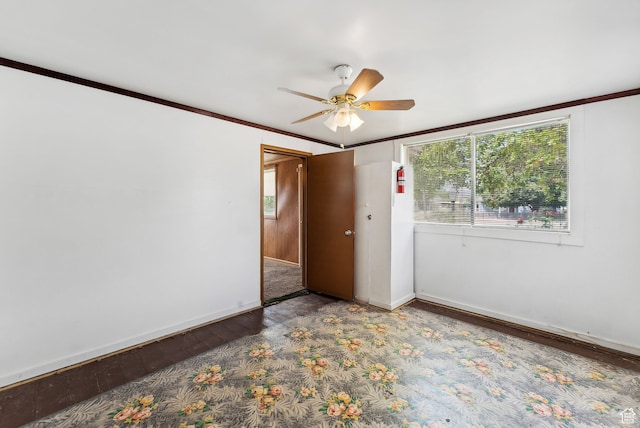 7865 S Main St, Midvale, UT 84047 - unfurnished room with hardwood / wood-style flooring, ceiling fan, and crown molding