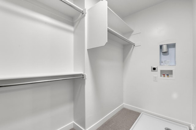spacious closet with carpet flooring