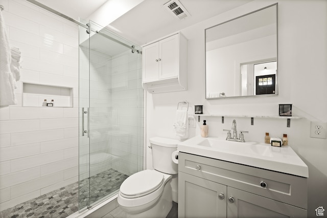 1492 W Meadow Loop Rd Unit 21/22, Snyderville, UT 84098 - bathroom with an enclosed shower, vanity, and toilet