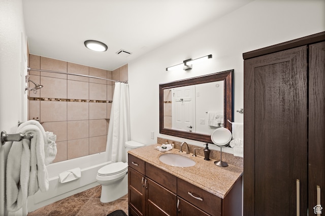 1492 W Meadow Loop Rd Unit 21/22, Snyderville, UT 84098 - full bathroom featuring tile patterned flooring, vanity, toilet, and shower / bath combo with shower curtain