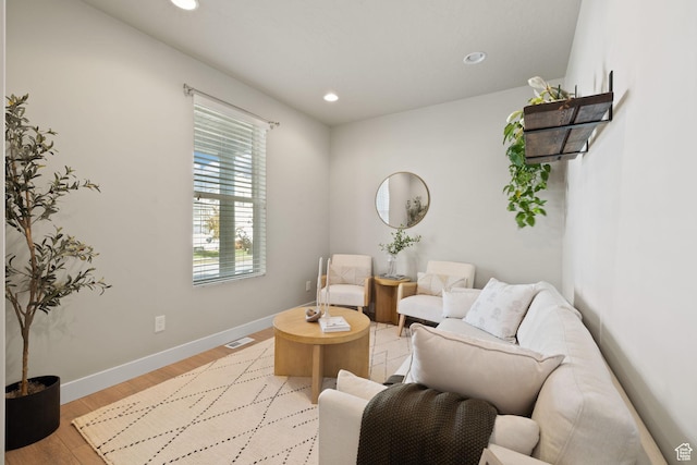 6443 W Early Bird Dr, South Jordan, UT 84009 - sitting room featuring light wood-style floors, baseboards, and recessed lighting