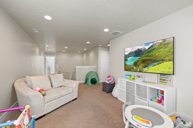 6443 W Early Bird Dr, South Jordan, UT 84009 - recreation room featuring recessed lighting, light carpet, and baseboards
