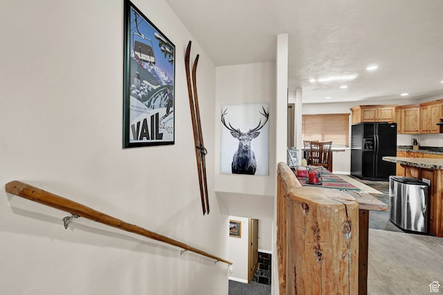 3521 N Fox Run Unit 811, Eden, UT 84310 - staircase featuring recessed lighting, carpet flooring, and baseboards