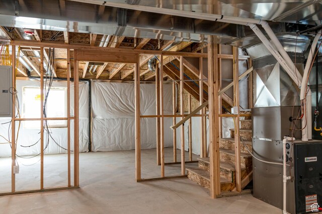 1342 N 4075 W Unit 3A, Vernal, UT 84078 - basement with heating unit and stairs