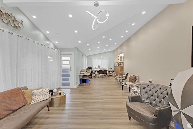 4325 S Park St E, Murray, UT 84107 - living room with light wood-type flooring and high vaulted ceiling