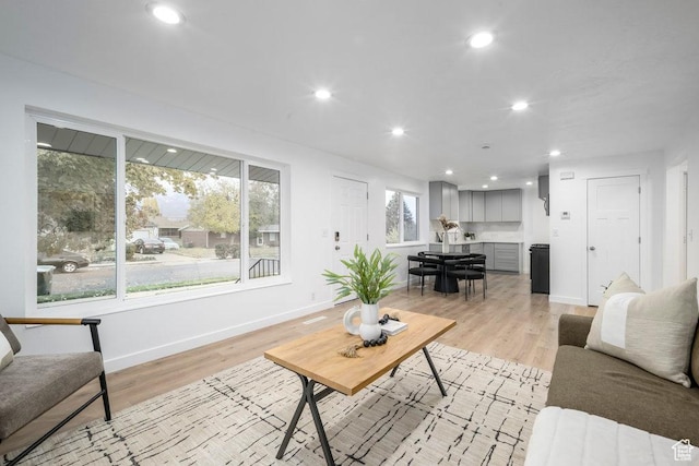 1837 N 440 W, Layton, UT 84041 - living area featuring recessed lighting, light wood-style flooring, and baseboards