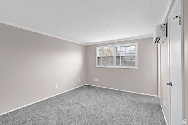 4866 Adams Ave, South Ogden, UT 84403 - carpeted spare room featuring crown molding, a wall mounted air conditioner, and a textured ceiling
