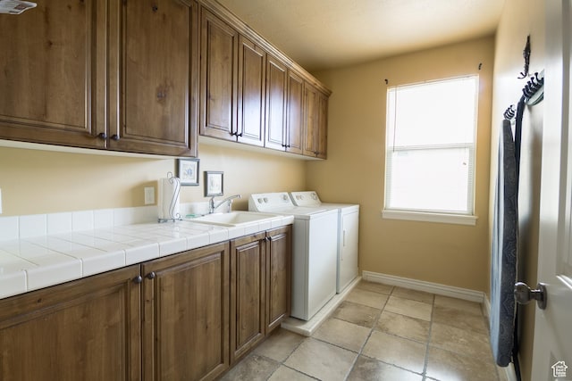 1126 S Valley View Dr W, Santaquin, UT 84655 - laundry room featuring cabinet space, washer and dryer, and baseboards