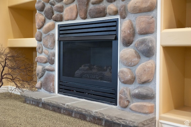 1126 S Valley View Dr W, Santaquin, UT 84655 - detailed view of a fireplace and carpet floors