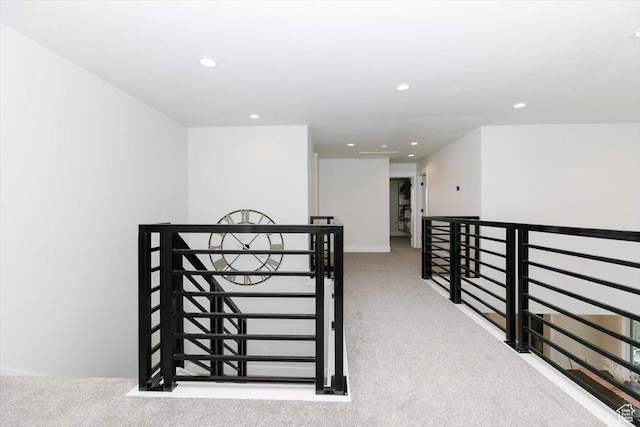 615 N 750 E, Hyde Park, UT 84318 - hallway with an upstairs landing, carpet floors, and recessed lighting