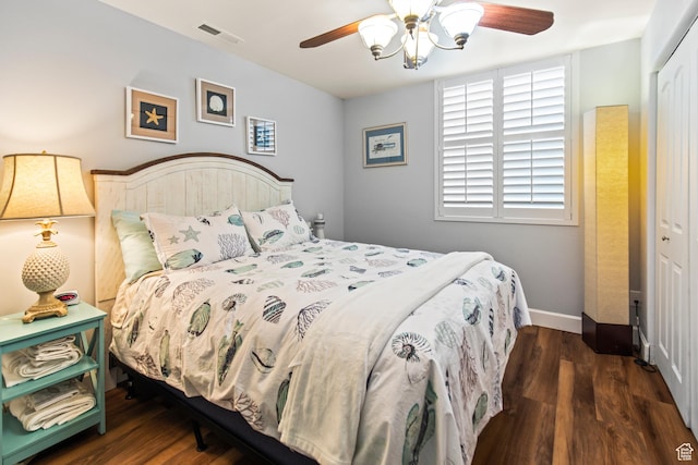 528 E 700 S Unit 4, Monroe, UT 84754 - bedroom featuring a closet, wood finished floors, ceiling fan, and baseboards