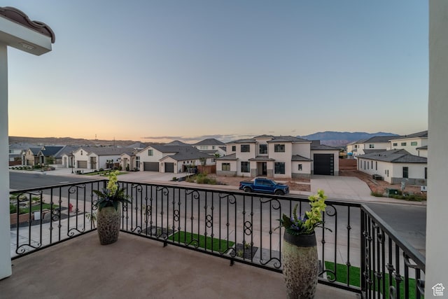 3092 E 2110th St S, St George, UT 84790 - balcony at dusk featuring a residential view