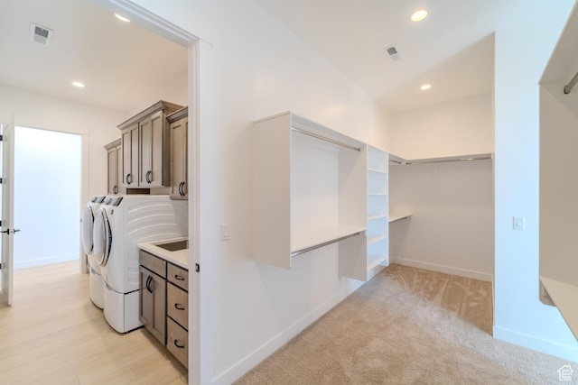 3092 E 2110th St S, St George, UT 84790 - washroom featuring washer and dryer, cabinet space, recessed lighting, and baseboards