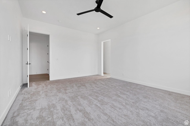 3092 E 2110th St S, St George, UT 84790 - empty room featuring a ceiling fan, carpet, and recessed lighting
