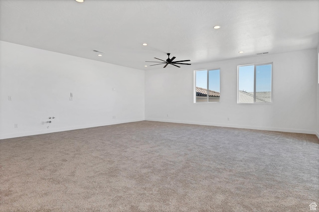 3092 E 2110th St S, St George, UT 84790 - spare room featuring recessed lighting, carpet floors, and ceiling fan