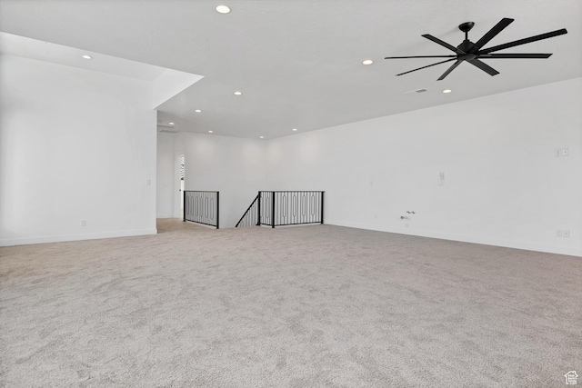 3092 E 2110th St S, St George, UT 84790 - spare room with recessed lighting, light carpet, and a ceiling fan