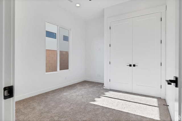 3092 E 2110th St S, St George, UT 84790 - unfurnished bedroom with carpet flooring, a closet, and recessed lighting
