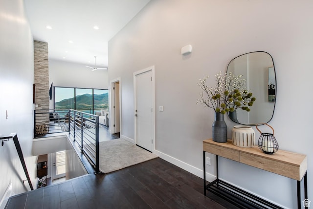 11785 N Apex Way Unit 60, Hideout, UT 84036 - foyer with wood-type flooring, recessed lighting, and a mountain view