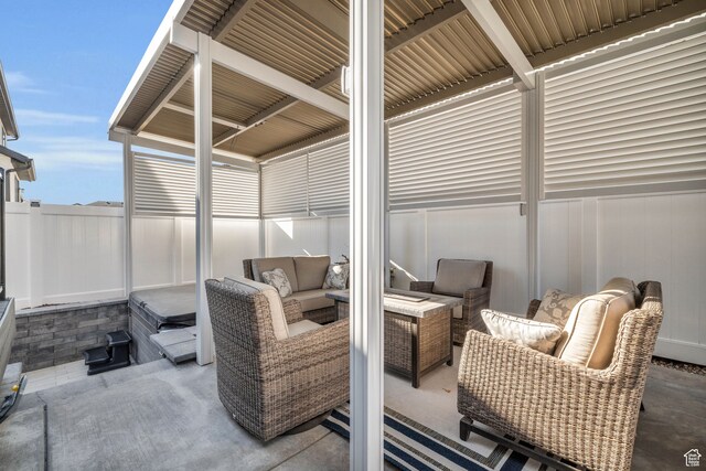 view of patio with an outdoor hangout area