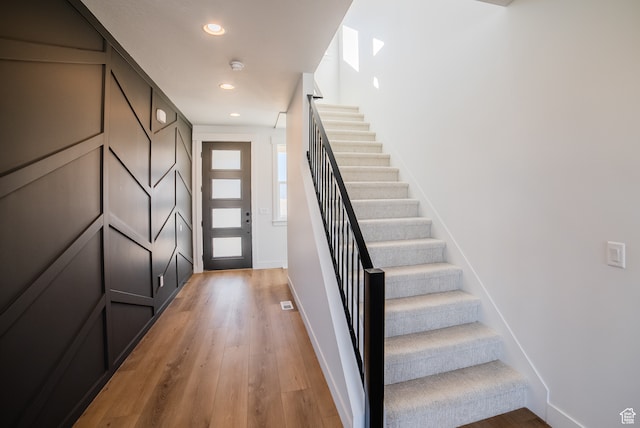 entryway featuring light hardwood / wood-style flooring