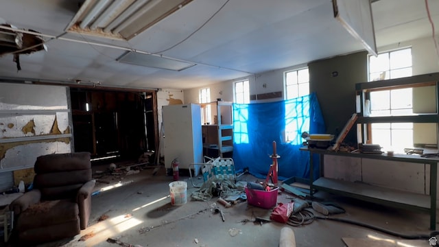misc room with concrete floors and a wealth of natural light
