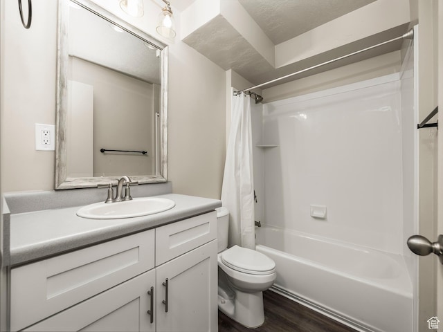 339 S 600 W, Provo, UT 84601 - full bathroom with toilet, shower / bathtub combination with curtain, vanity, and wood finished floors