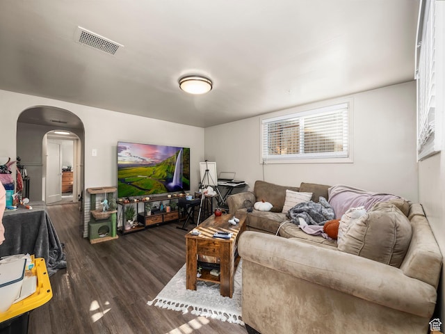 339 S 600 W, Provo, UT 84601 - living room with dark wood-type flooring and arched walkways