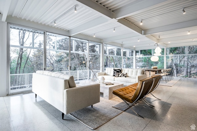 4345 S Zarahemla Dr, Salt Lake City, UT 84124 - sunroom with beamed ceiling