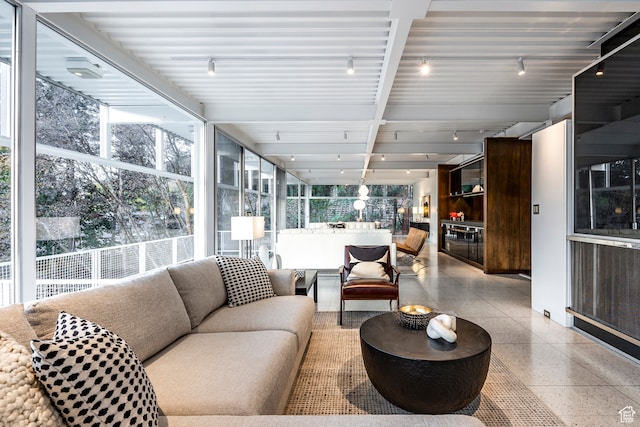 4345 S Zarahemla Dr, Salt Lake City, UT 84124 - sunroom featuring rail lighting