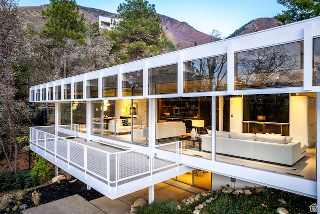 4345 S Zarahemla Dr, Salt Lake City, UT 84124 - exterior space featuring a mountain view and an outdoor living space