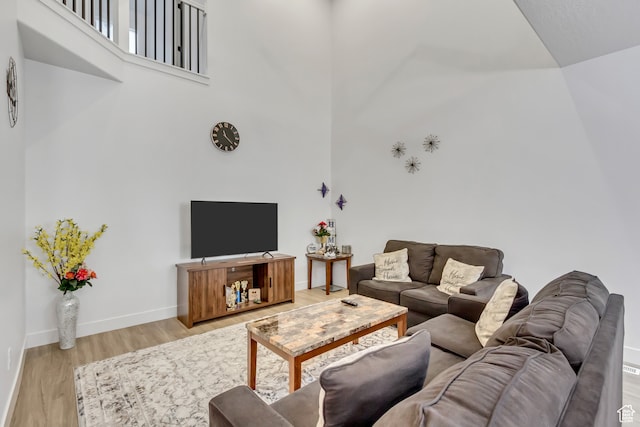 living room featuring light hardwood / wood-style floors