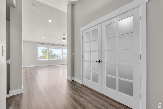 2388 E Horizon Dr Unit 907, Eagle Mountain, UT 84005 - corridor with baseboards, dark wood finished floors, and recessed lighting