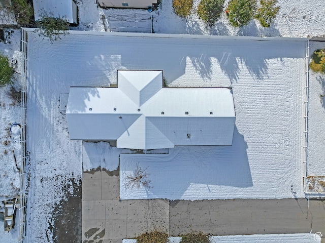 view of snowy aerial view