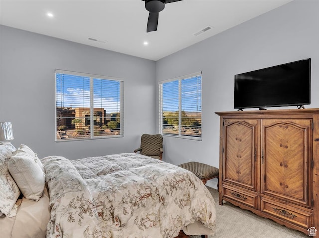 5349 W 3160 S, Hurricane, UT 84737 - bedroom with ceiling fan and light colored carpet