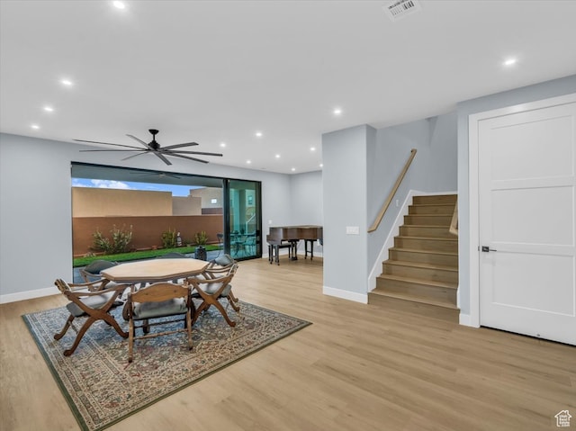 5349 W 3160 S, Hurricane, UT 84737 - dining space with ceiling fan and light wood-type flooring