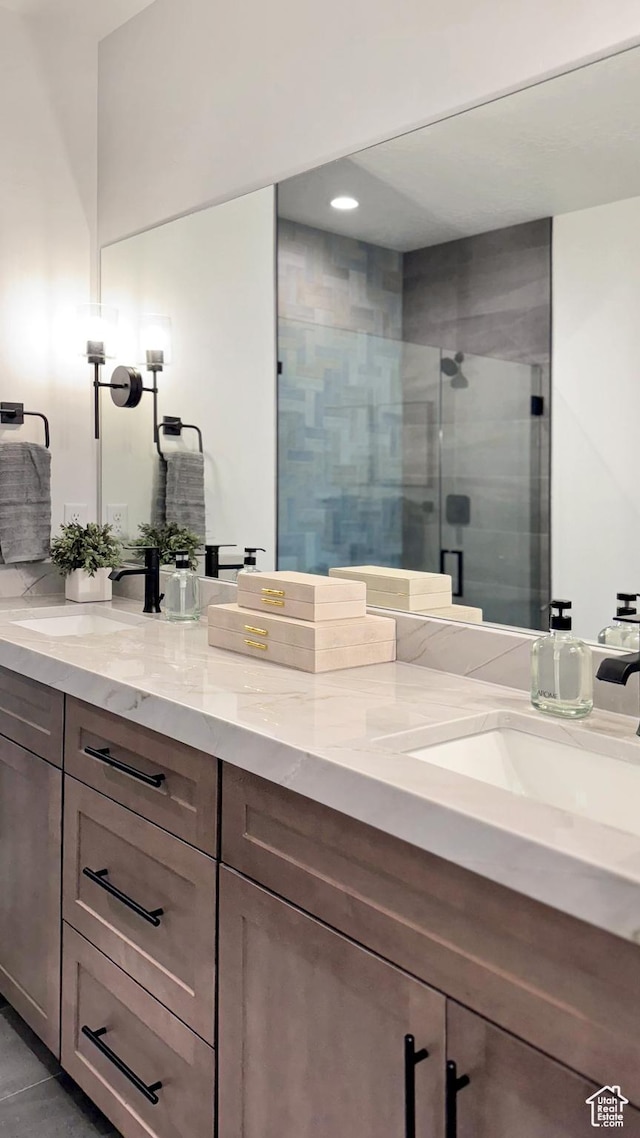 786 S 1260 W Unit 119, Heber City, UT 84032 - full bath featuring vanity, a stall shower, and recessed lighting