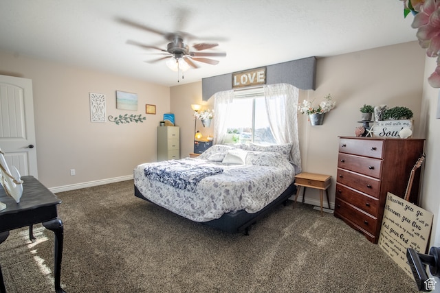 1605 W 1400 S, Vernal, UT 84078 - bedroom with dark colored carpet and ceiling fan