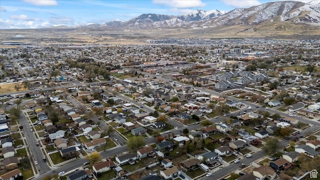 aerial view featuring a mountain view