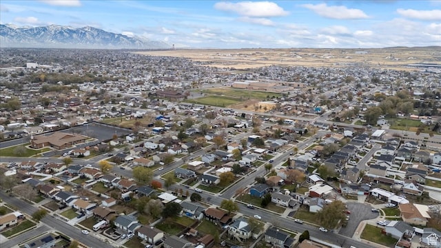 aerial view with a mountain view