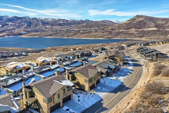 11687 N Shoreline Dr, Hideout, UT 84036 - drone / aerial view featuring a water and mountain view