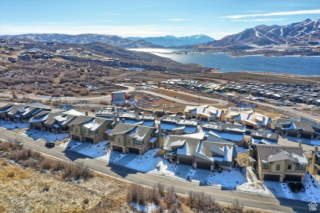 11687 N Shoreline Dr, Hideout, UT 84036 - birds eye view of property featuring a water and mountain view