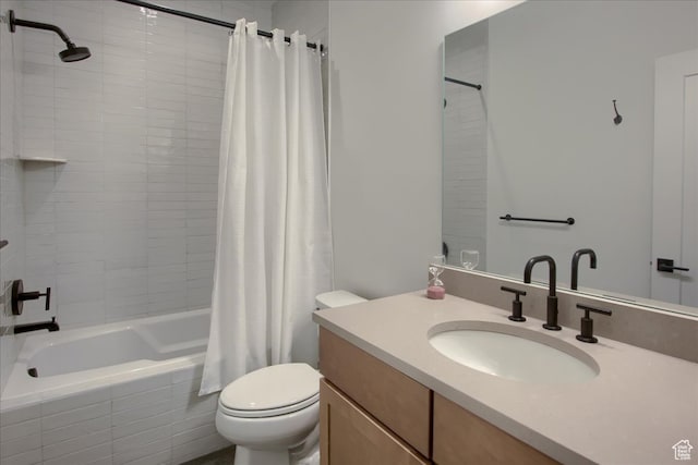11687 N Shoreline Dr, Hideout, UT 84036 - full bathroom featuring vanity, shower / bathtub combination with curtain, and toilet