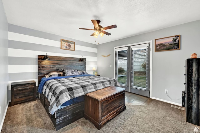 10877 N Wallace Ln E, Tremonton, UT 84337 - bedroom featuring carpet, access to exterior, baseboards, and a ceiling fan